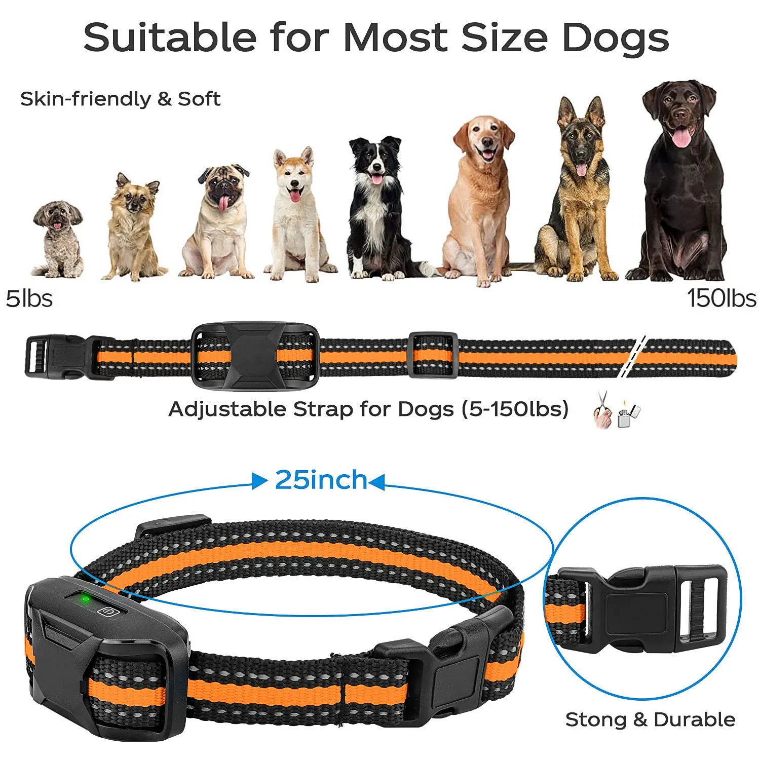 3300Ft Electric Dog Training Collar Remote Control Waterproof Pet BehaviorFor 5-120lbs Puppy With Shock Vibration - Image 4