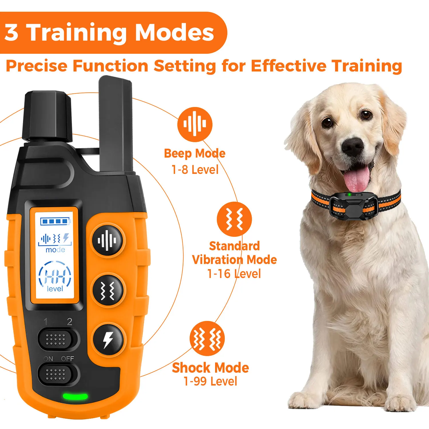 3300Ft Electric Dog Training Collar Remote Control Waterproof Pet BehaviorFor 5-120lbs Puppy With Shock Vibration - Image 2