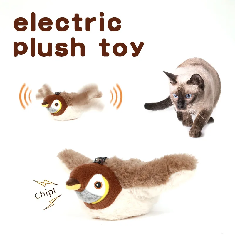 Hot Simulated Bird Cat Toy Interactive Toys Dog Rechargeable Chirping Flapping Bird(no Flying) Touch Activated Plush Toy Pet - Image 6