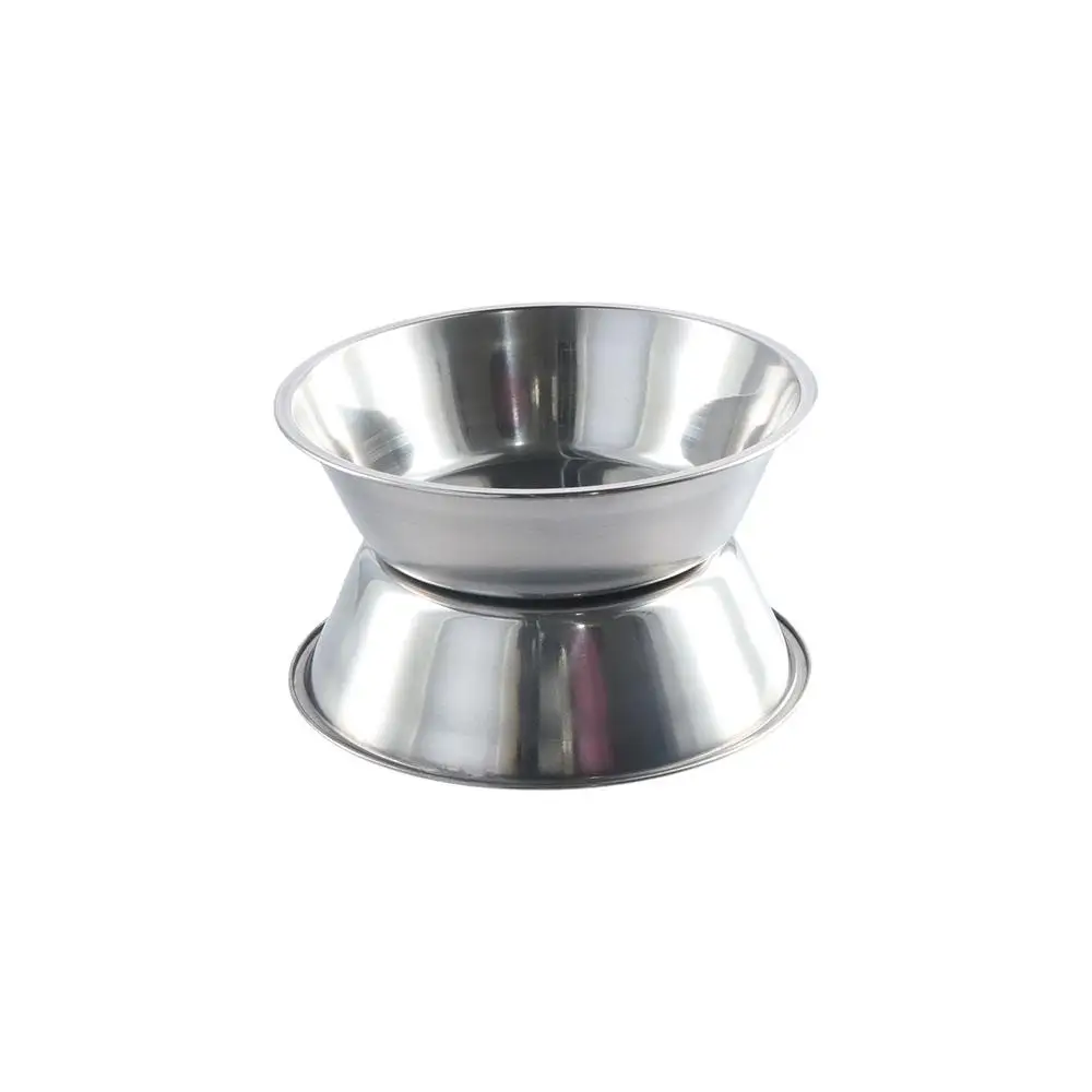 Durable Large Capacity Dog Bowl Non-rust Stainless Steel Cat Feeder Silver Pet Food Container Kitten - Image 3