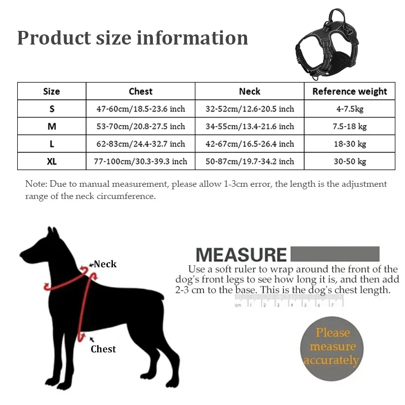 Adjustable Nylon Dog Harness Vest Reflective Soft Breathable No Pull Dog Harness Pet Harness Leash For Small Large Dogs - Image 5
